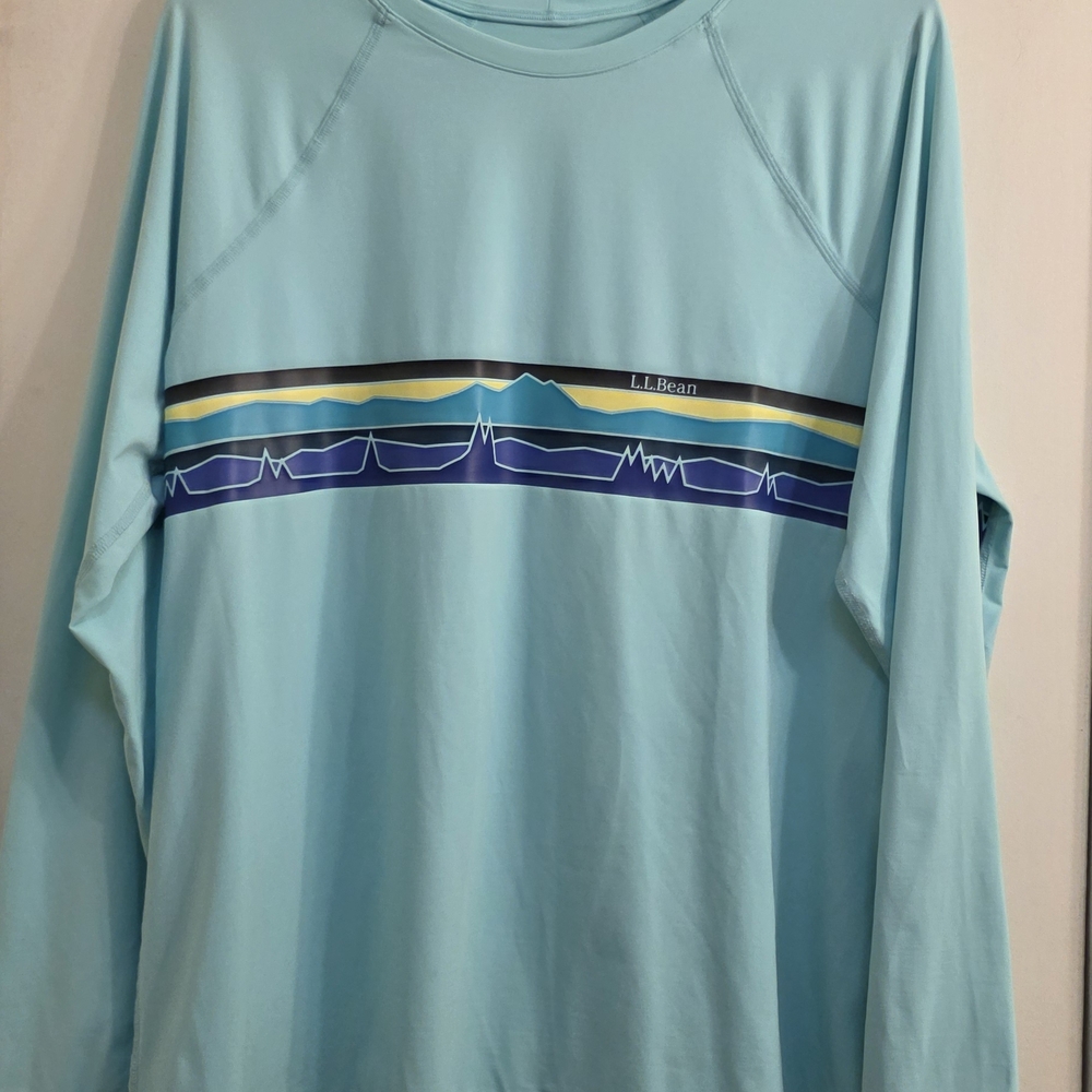 L.L. Bean Light Blue Long Sleeve Swim Shirt